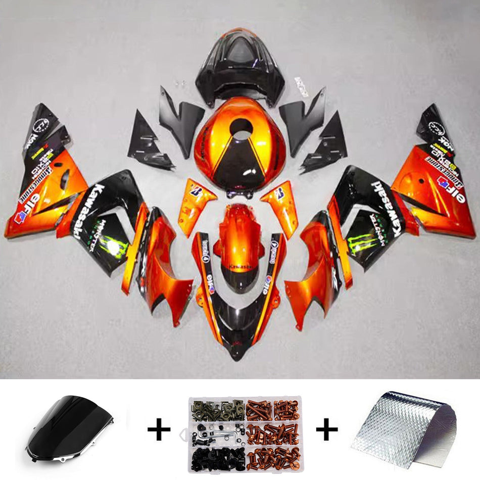 インジェクションフェアリングキット ボディワーク プラスチック ABS カワサキ ZX10R 2004-2005 に適合