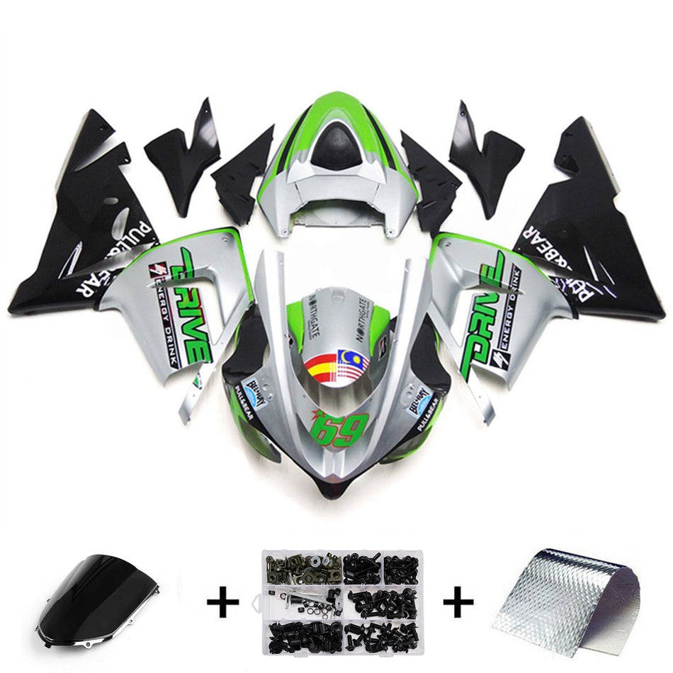 インジェクションフェアリングキット ボディワーク プラスチック ABS カワサキ ZX10R 2004-2005 に適合