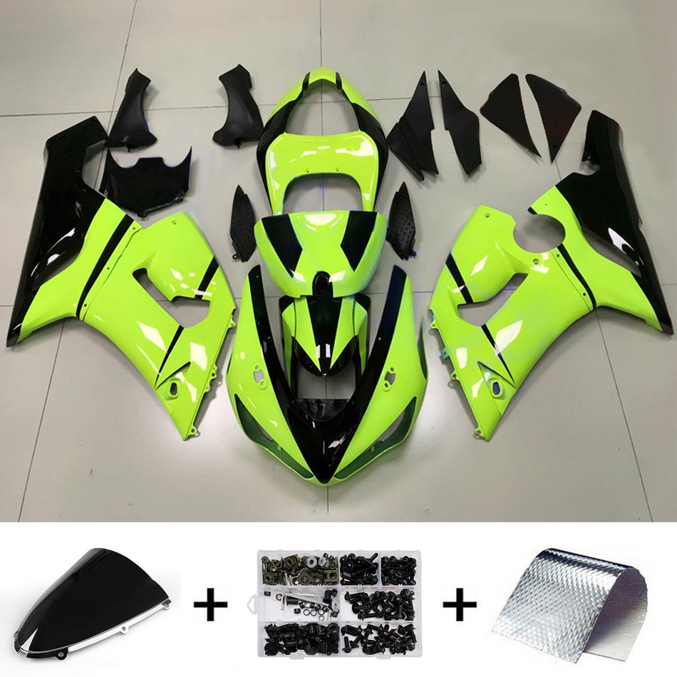 インジェクションフェアリングキット ボディワーク プラスチック ABS カワサキ ZX6R 636 2005-2006 に適合