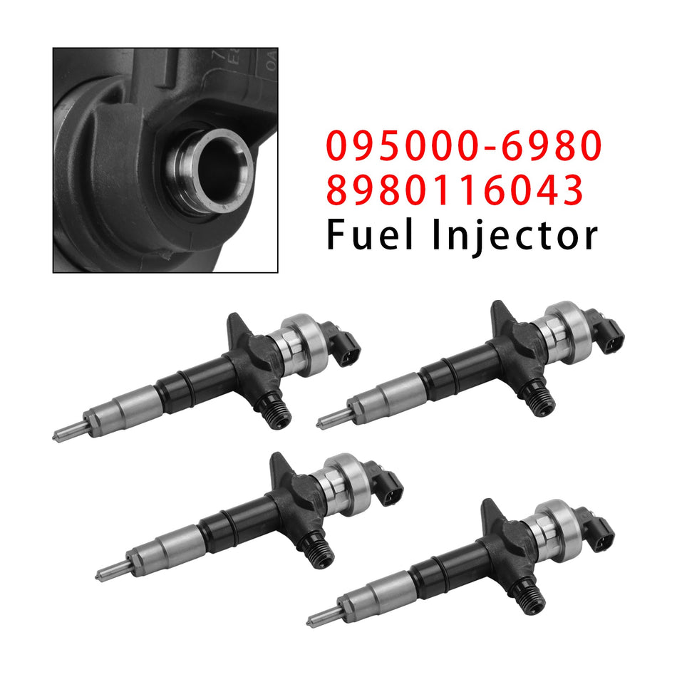 2007-2021年式 いすゞ D-Max 4JJ1 3.0Lエンジン用 燃料インジェクター 4個セット 095000-6983