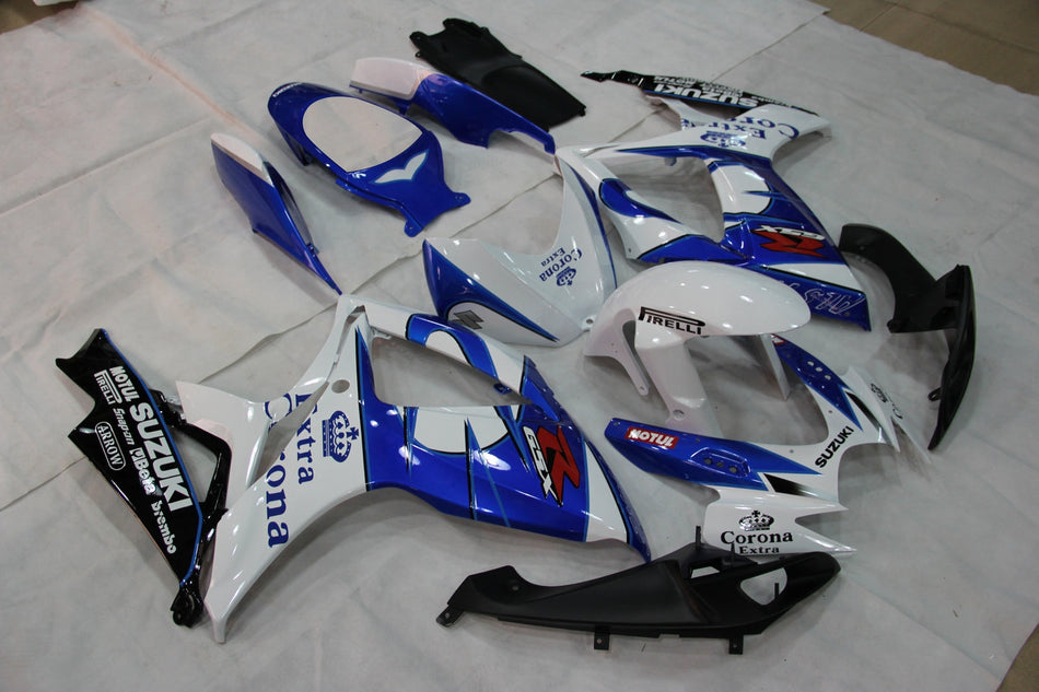 2006-2007 スズキ GSXR 600 750 ホワイト ブルー コロナ レーシング フェアリング ジェネリック