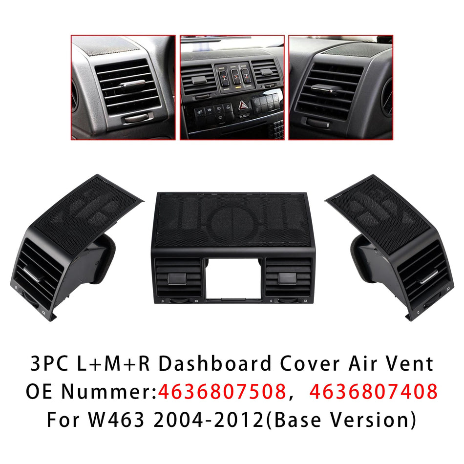3PCS A/C エアベントグリルカバー 4636807508 ベンツ W463 G500 G55 AMG 2004-2012用