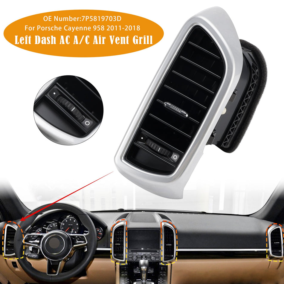 2011-2018 ポルシェ カイエン 958 左ダッシュ AC エアコン エアベント グリル 7P5819703D