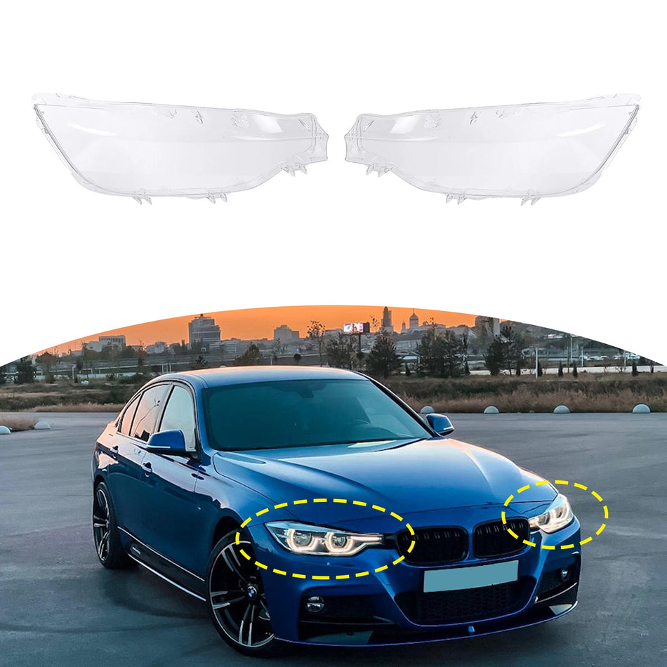 2016-2018 BMW 3シリーズ F30 2個 キセノンヘッドライト ヘッドランプ クリアレンズカバー