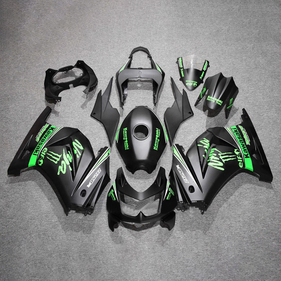 インジェクションフェアリングキット ボディワーク プラスチック ABS カワサキ EX250 Ninja250R 2008-2012 に適合