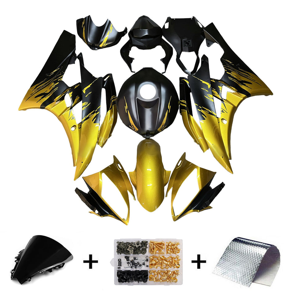インジェクションフェアリングキット ボディワーク プラスチック ABS ヤマハ YZFR6 YZF-R6 2006-2007用