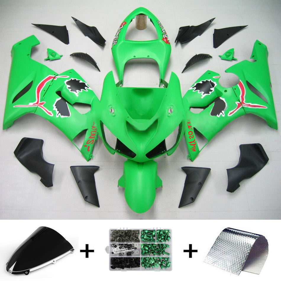2005-2006 カワサキ ZX6R 636 Amotopart インジェクションフェアリングキット ボディワーク プラスチック ABS #114