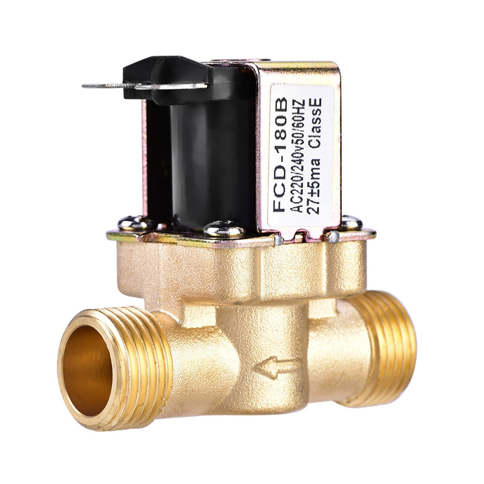 1/2" AC 220V 通常閉 真鍮製 電気ソレノイドバルブ 水制御用