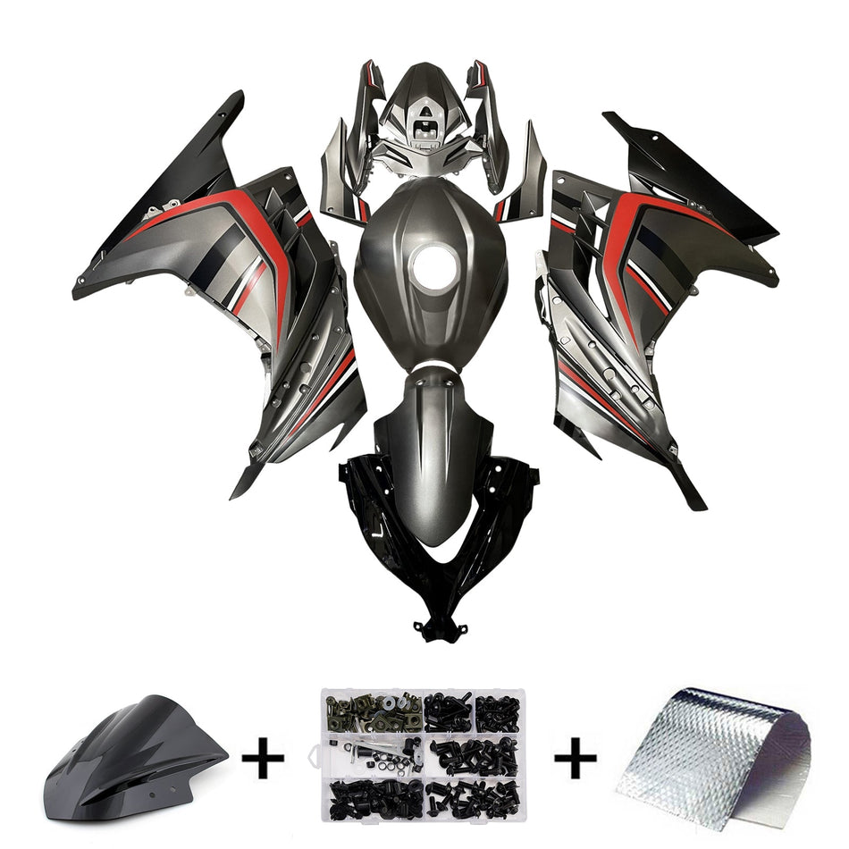 インジェクションフェアリングキット ボディワーク プラスチック ABS カワサキ EX300 Ninja300 2013-2024 に適合