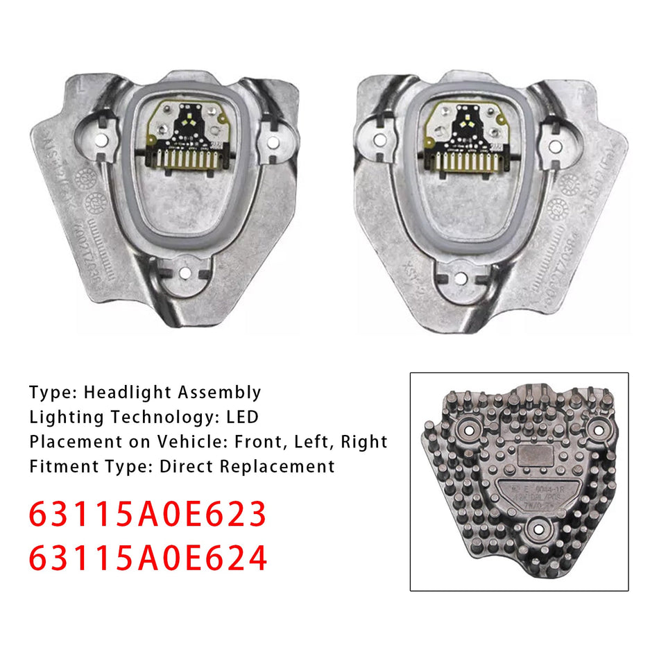 2020-2022 BMW X3 X4 G01 G02 2個 LED ヘッドライト DRL ユニットモジュール 63115A0E623+63115A0E624