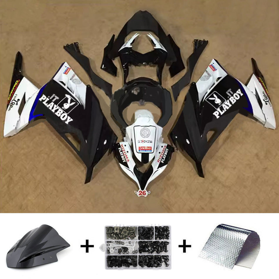 インジェクションフェアリングキット ボディワーク プラスチック ABS カワサキ EX300 Ninja300 2013-2024 に適合