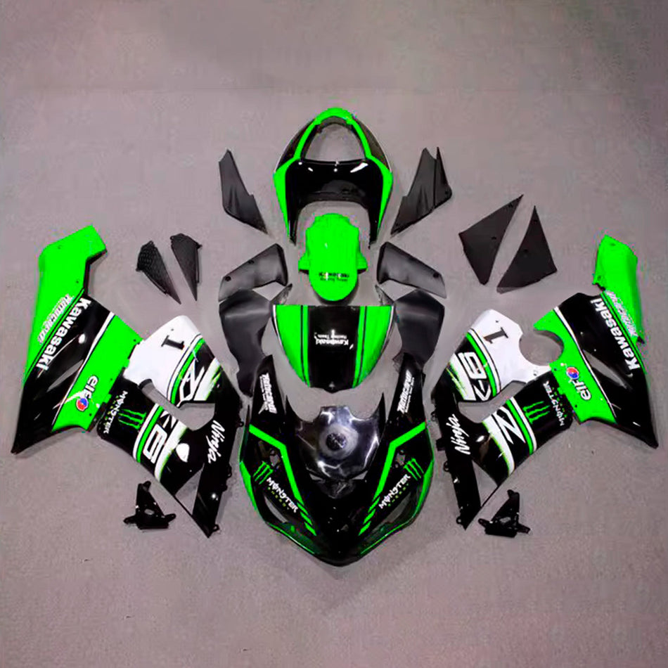 インジェクションフェアリングキット ボディワーク プラスチック ABS カワサキ ZX6R 636 2005-2006 に適合