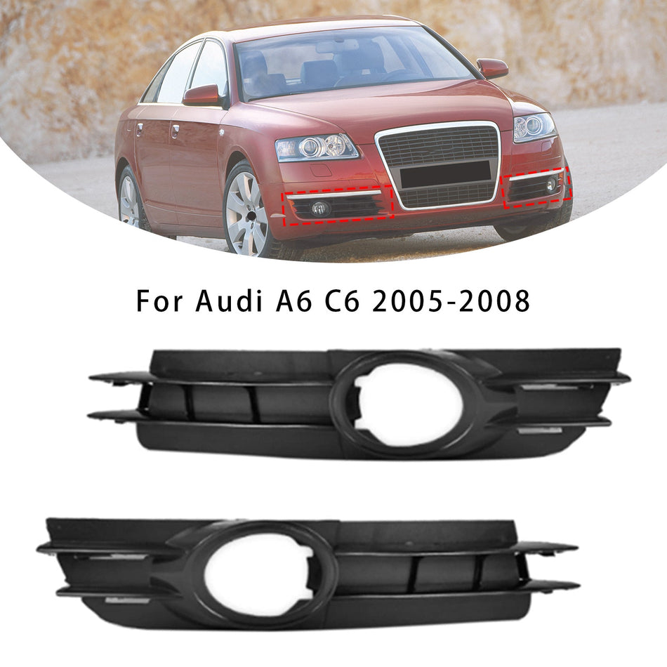 2005-2008 アウディ A6 C6 フォグランプグリル ペア 4F0807681A 4F0807682A