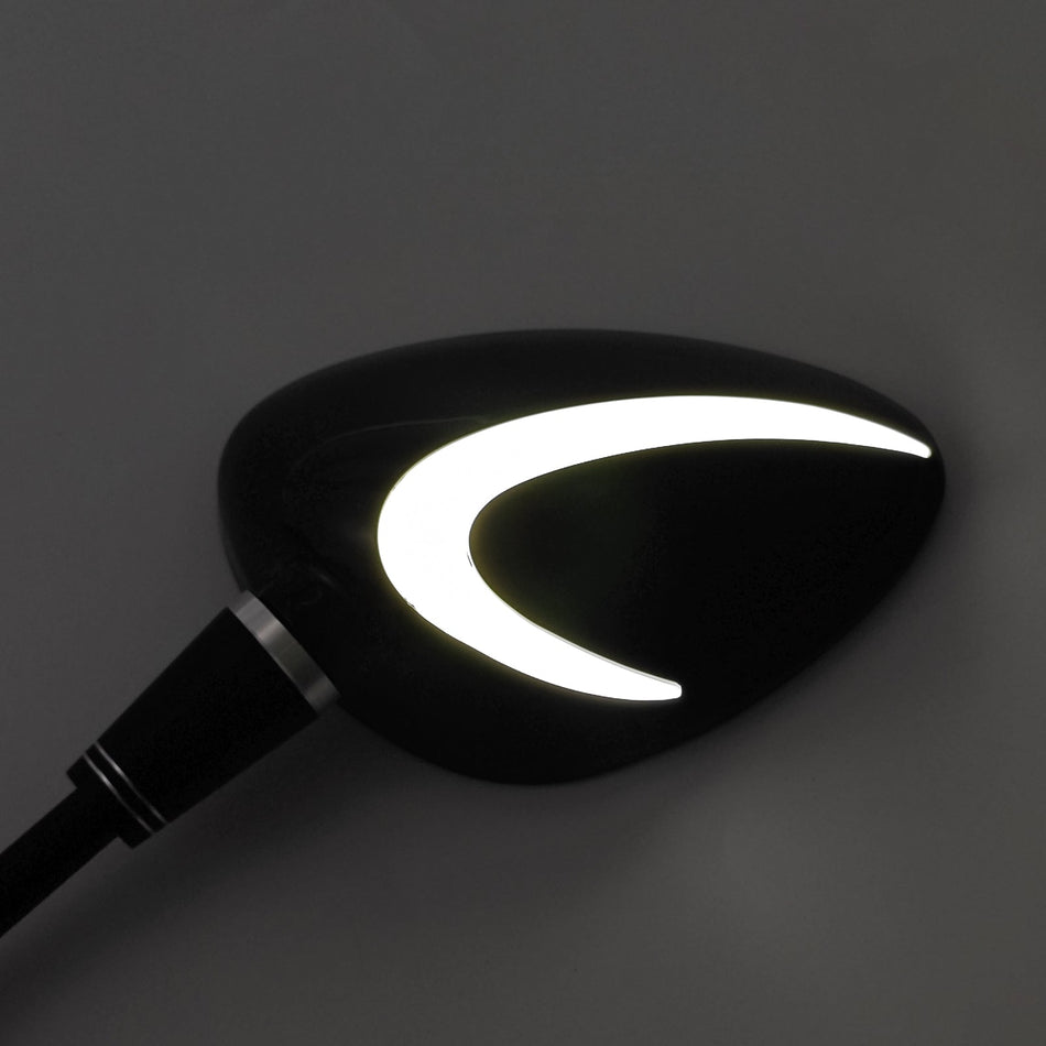ピアッジオ ベスパ用 ブラック LED ターンシグナルミラー ペア 10mm 右ねじ