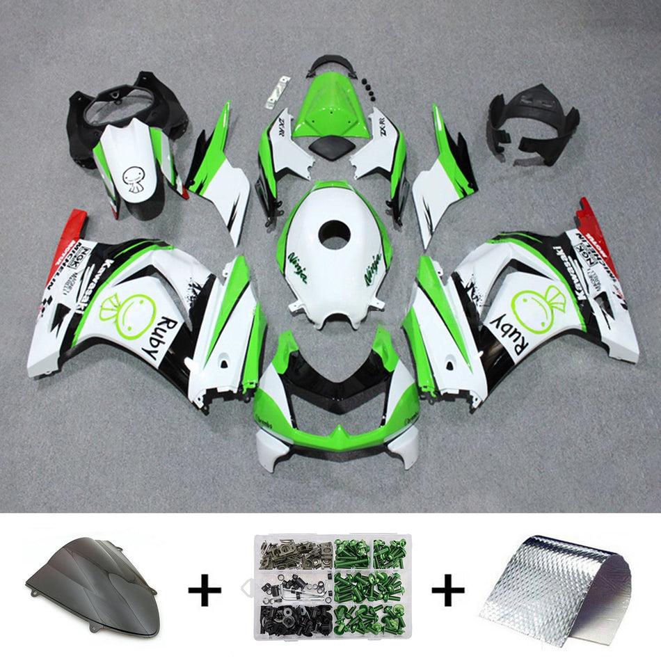 インジェクションフェアリングキット ボディワーク プラスチック ABS カワサキ EX250 Ninja250R 2008-2012 に適合