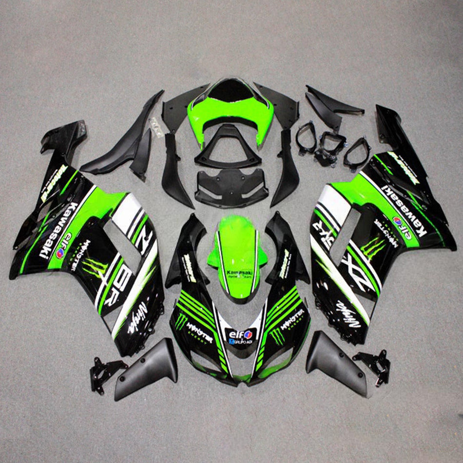 インジェクションフェアリングキット ボディワーク プラスチック ABS カワサキ ZX6R 636 2007-2008 に適合