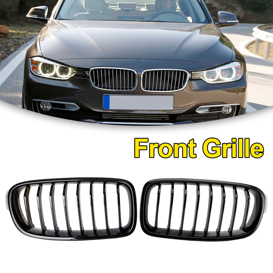2012-2019 BMW 3シリーズ F30 F31 F35 グロスブラック フロントキドニーグリル グリル