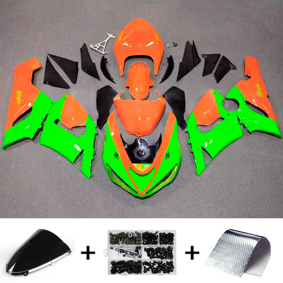 インジェクションフェアリングキット ボディワーク プラスチック ABS カワサキ ZX6R 636 2005-2006 に適合