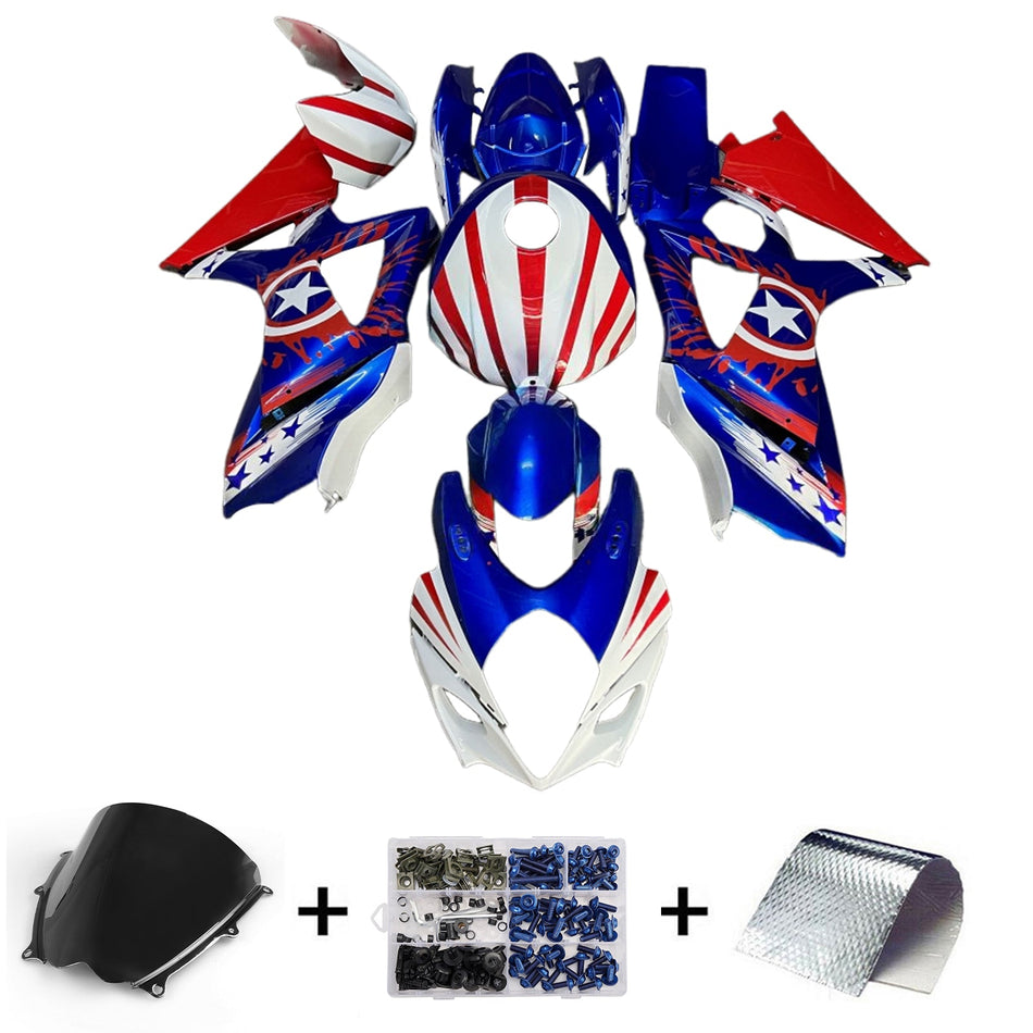 スズキ GSXR1000 2007-2008 K7 用 インジェクションフェアリングキット ボディワーク プラスチック ABS