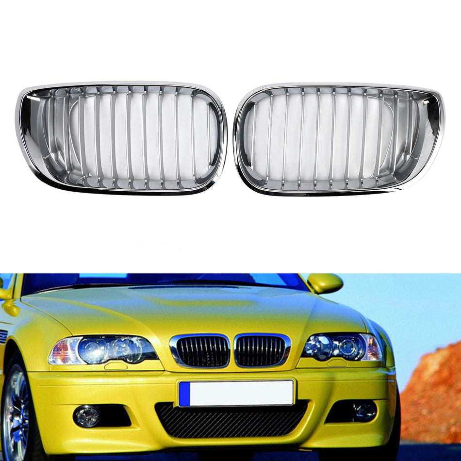 2002-2005 BMW E46 3シリーズ 4ドア フロントキドニーフードグリル グリル クローム