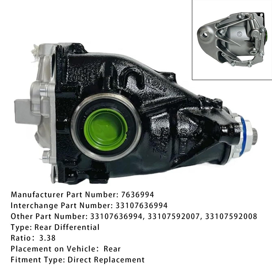 33107636994 リアディファレンシャルアセンブリ 3.38ギア BMW X3 F25 X4 F26用