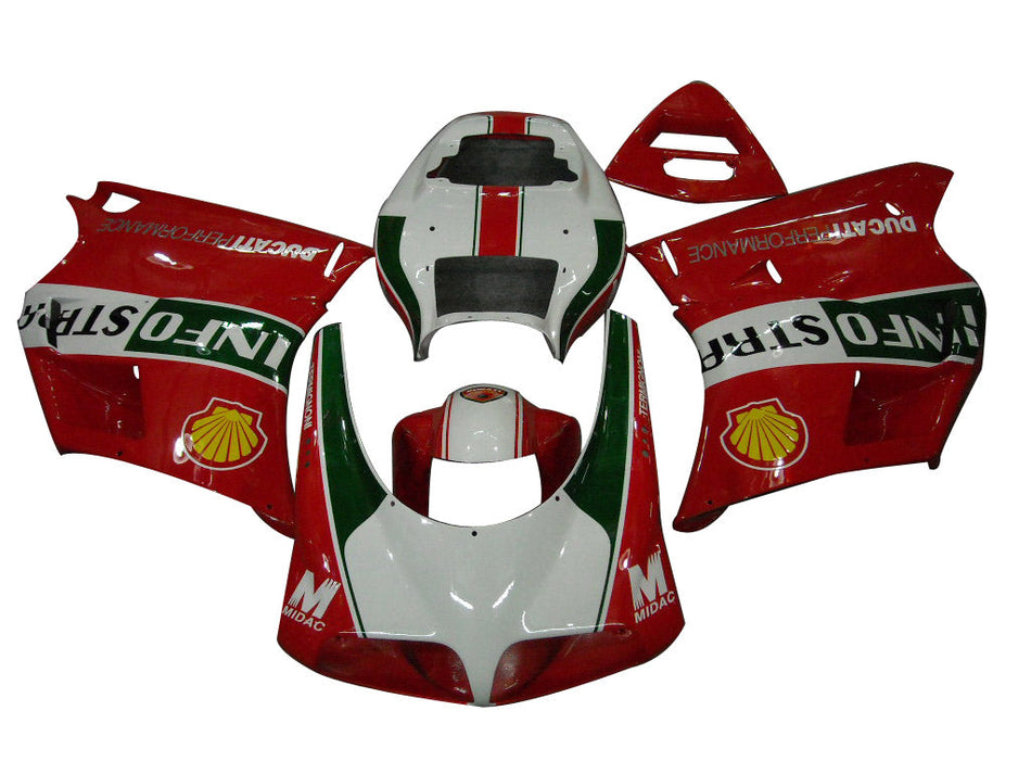 1996-2002 Ducati 996 用フェアリング 赤 白 Infostrada Racing Generic