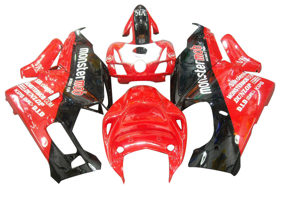 2003-2004 Ducati 999 レッド＆ブラックモンスターモブレーシング用フェアリング（ジェネリック）