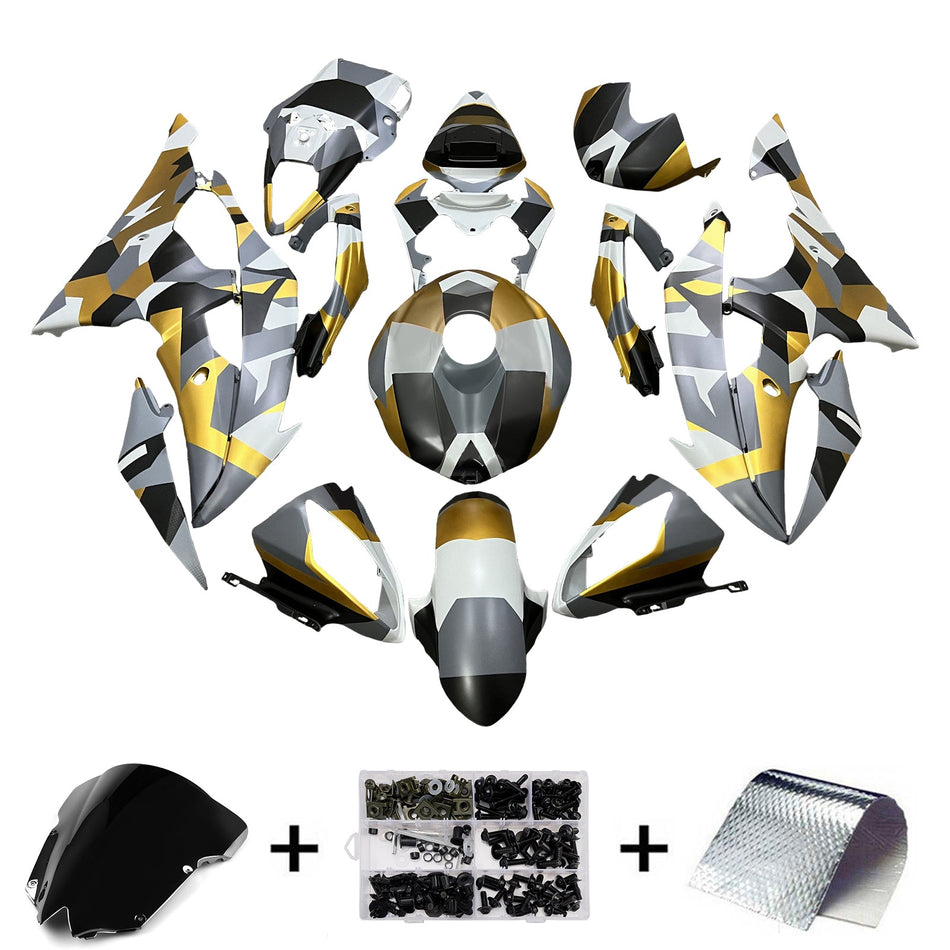 インジェクションフェアリングキット ボディワーク プラスチック ABS ヤマハ YZFR6 YZF-R6 2008-2016用