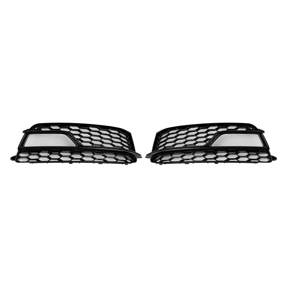 2013-2016 AUDI A5 S-Line S5 2PCS フロントフォグランプ ブラックグリルグリル