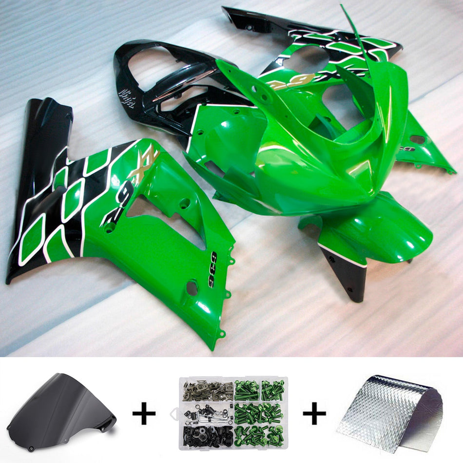 インジェクションフェアリングキット ボディワーク プラスチック ABS カワサキ ZX6R 636 2003-2004 に適合