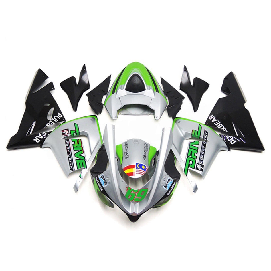 インジェクションフェアリングキット ボディワーク プラスチック ABS カワサキ ZX10R 2004-2005 に適合