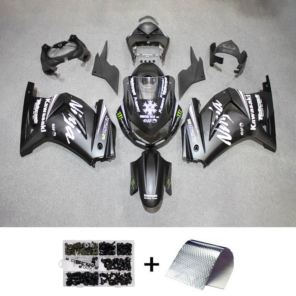 インジェクションフェアリングキット ボディワーク プラスチック ABS カワサキ EX250 Ninja250R 2008-2012 に適合