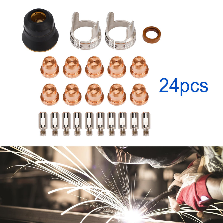IPT40 プラズマ切断トーチ チップ電極消耗品 24個入り CUT-55DS CUT-65DS用