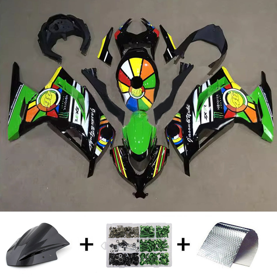 インジェクションフェアリングキット ボディワーク プラスチック ABS カワサキ EX300 Ninja300 2013-2024 に適合