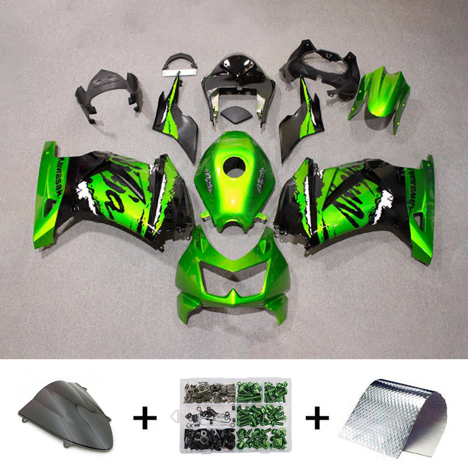 インジェクションフェアリングキット ボディワーク プラスチック ABS カワサキ EX250 Ninja250R 2008-2012 に適合