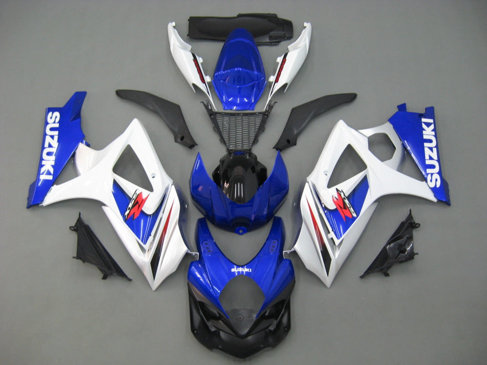 2007-2008 スズキ GSXR 1000 ブルー &amp; ホワイト GSXR レーシングフェアリング ジェネリック