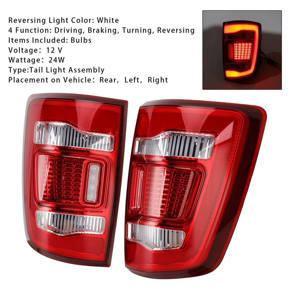 2009-2018 ダッジ ラム 1500 左+右 LED テールライト アセンブリ