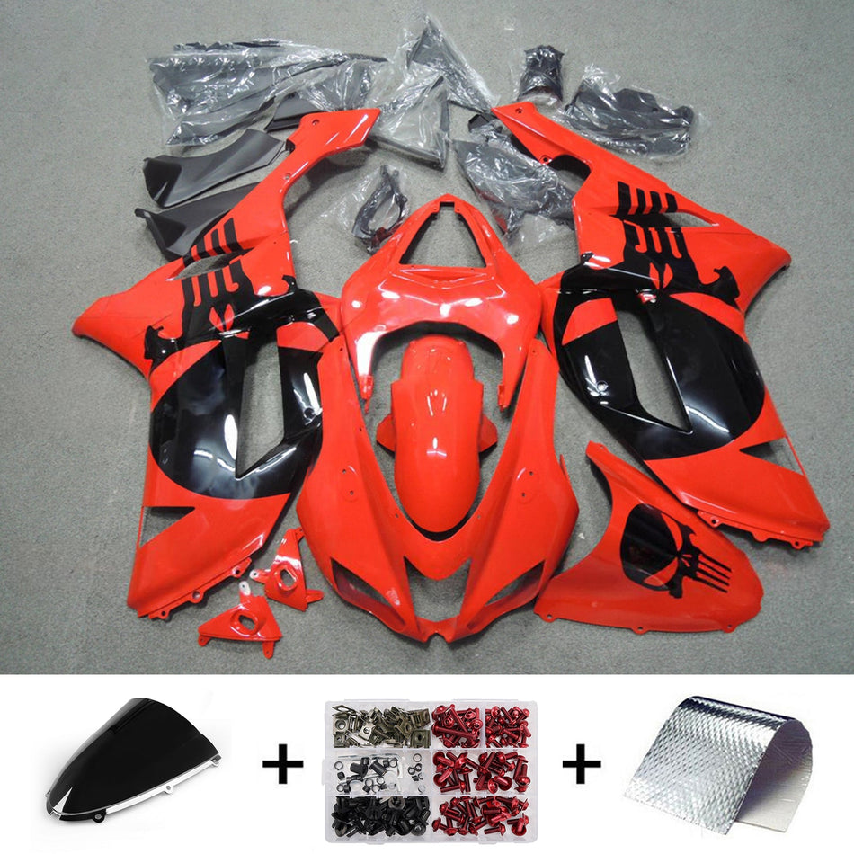 インジェクションフェアリングキット ボディワーク プラスチック ABS カワサキ ZX6R 636 2007-2008 に適合