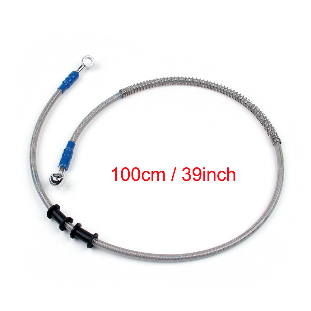 100cm/39 M10 Brake Oil Hose Line Banjo Fitting Stainless Steel End