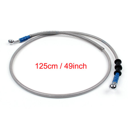 125cm/49 M10 Brake Oil Hose Line Banjo Fitting Stainless Steel End