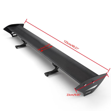 Universal Hatch Aluminum GT Rear Trunk Wing Racing Spoiler Black #D2