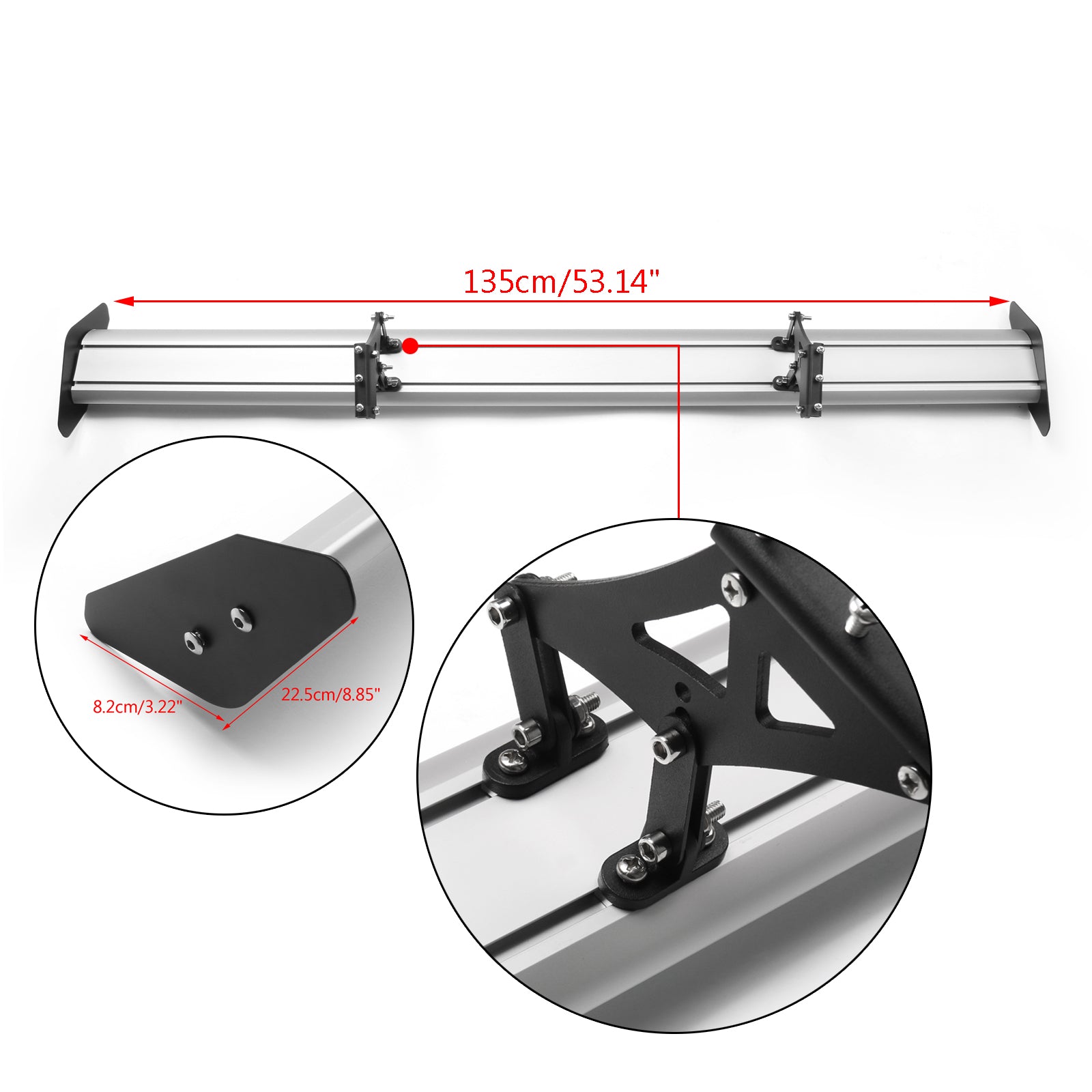 53インチ 135cm 汎用GTウイング リアトランクレーシング スポイラー