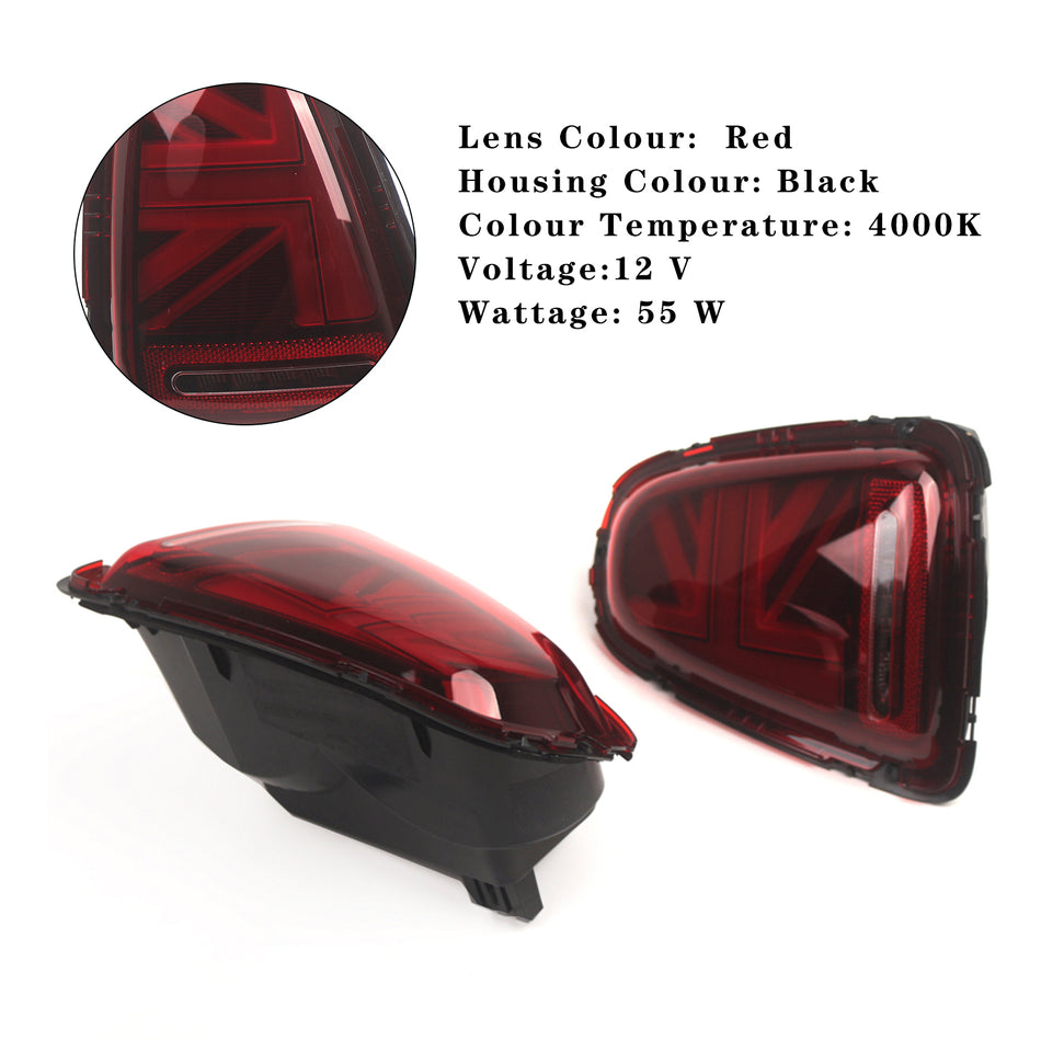 L&amp;R LEDテールライトランプ BMW Mini R56 R57 R58 R59 Cooper S 2007-2015 レッド