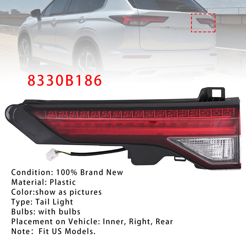 2023年式 三菱アウトランダーPHEV ES、SE、SE Tech、SEL、SEL Premium、SEL Touring 2.4L L4 - 電気/ガソリン 右内側リアブレーキテールライト 8330B186