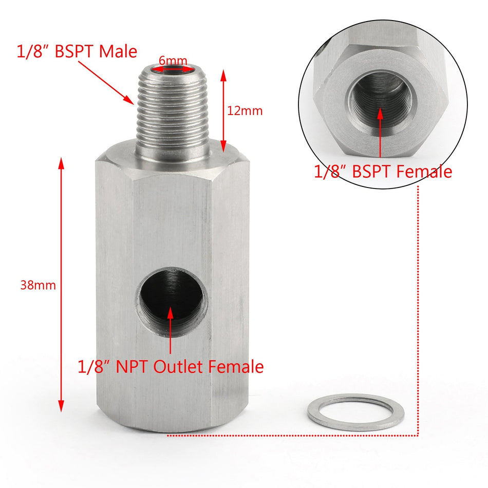 1/8インチ BSPT 油圧センサー T 字継手から NPT アダプター ターボ サプライ フィード ライン メーター 汎用