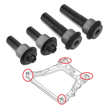 Durable Subframe Rogue Crossmember Bushing Fits Kit Nissan US 08-15 4PCS Front