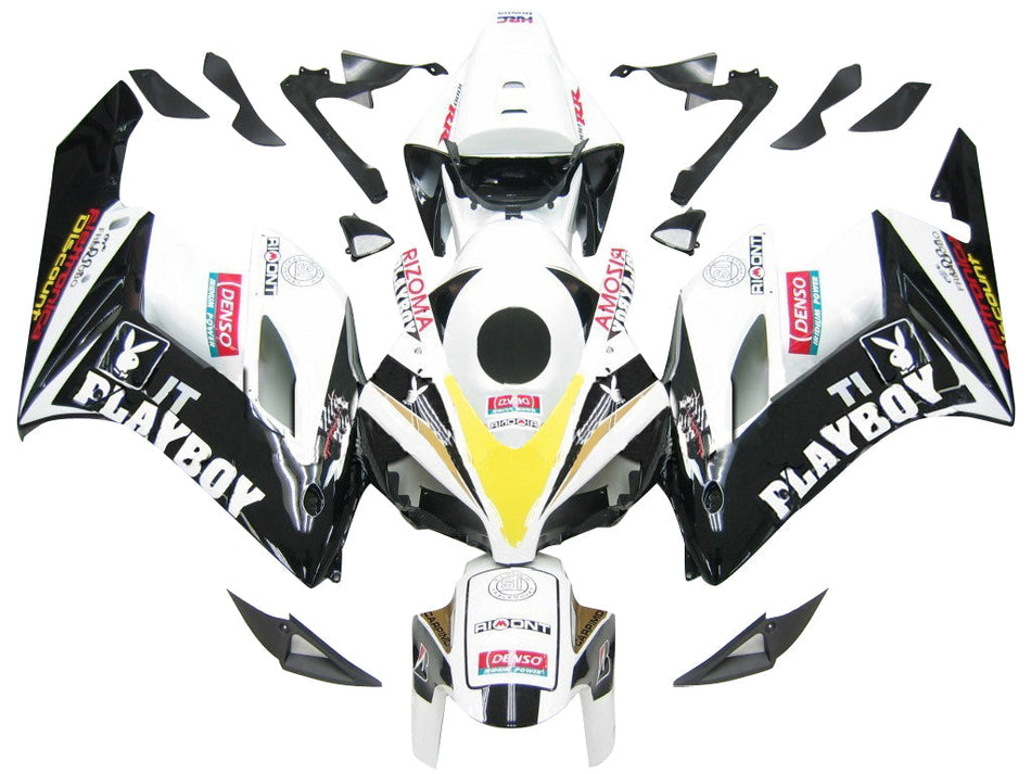 2004-2005 ホンダ CBR 1000 RR ブラック ホワイト プレイボーイ レーシング アモトパーツ フェアリング