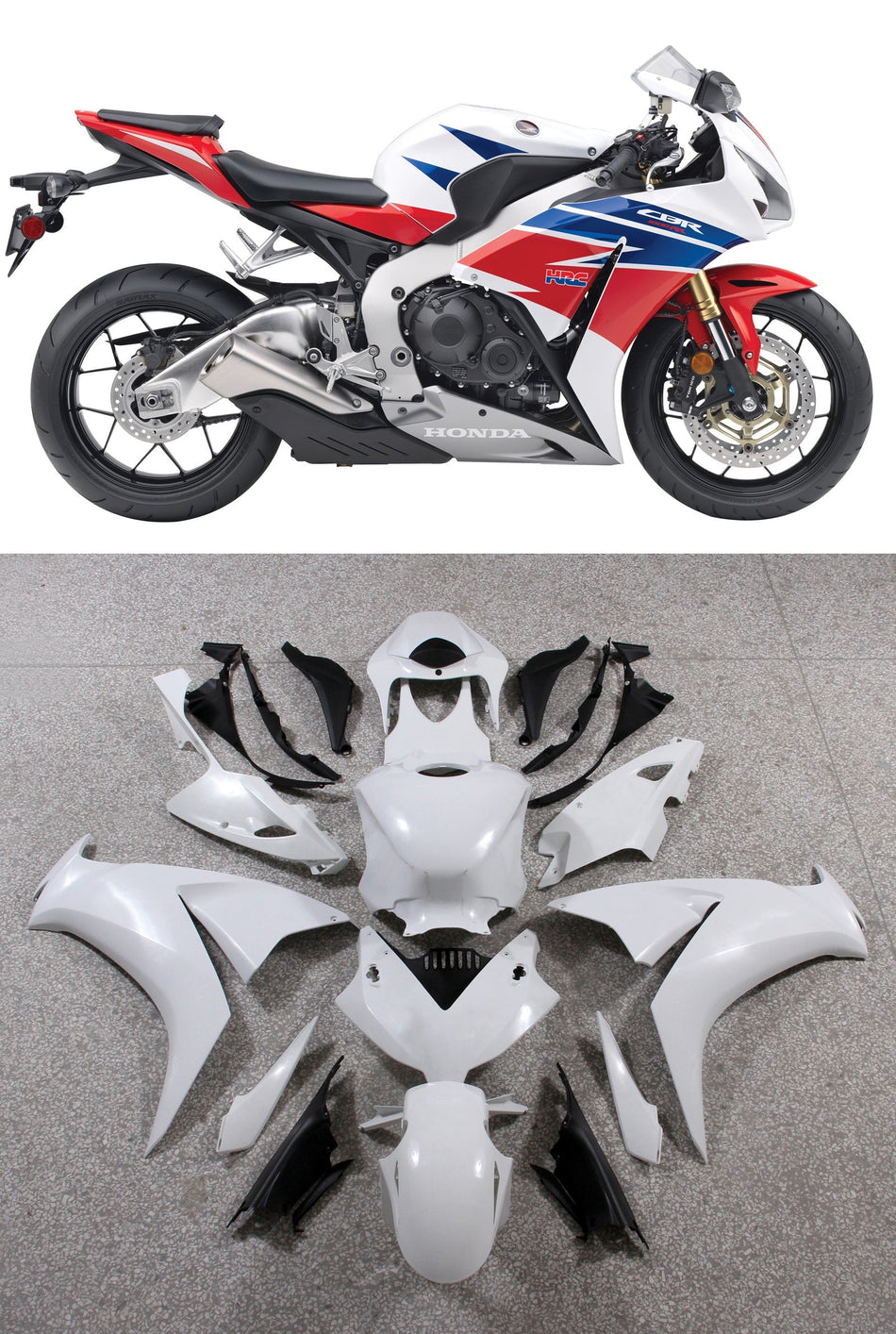 フェアリング 2012-2016 ホンダ CBR1000RR HRC ホワイト シルバー レーシング ジェネリック