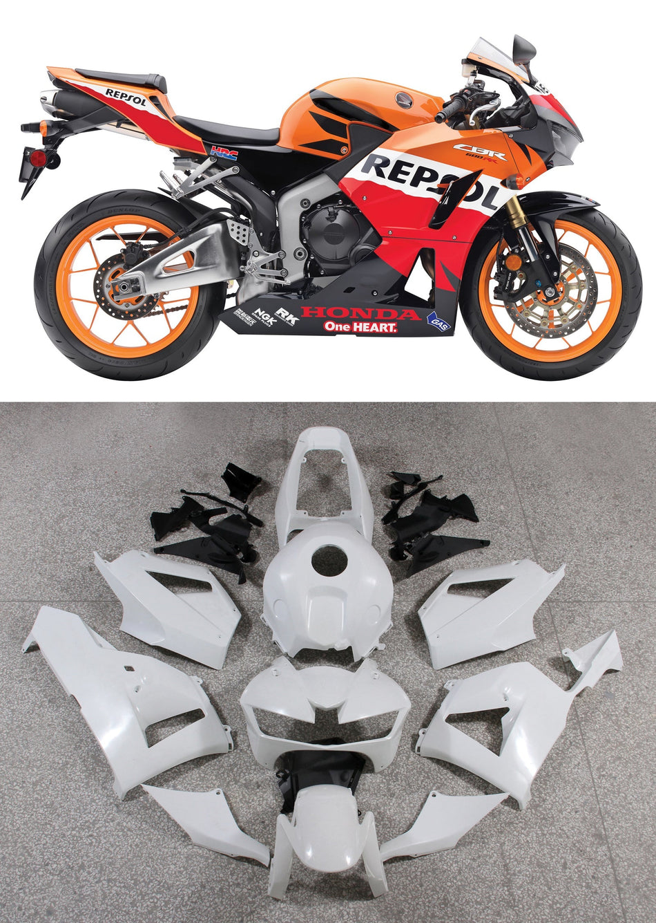 2013-2023 ホンダ CBR600 G-ブラック フェアリングキット