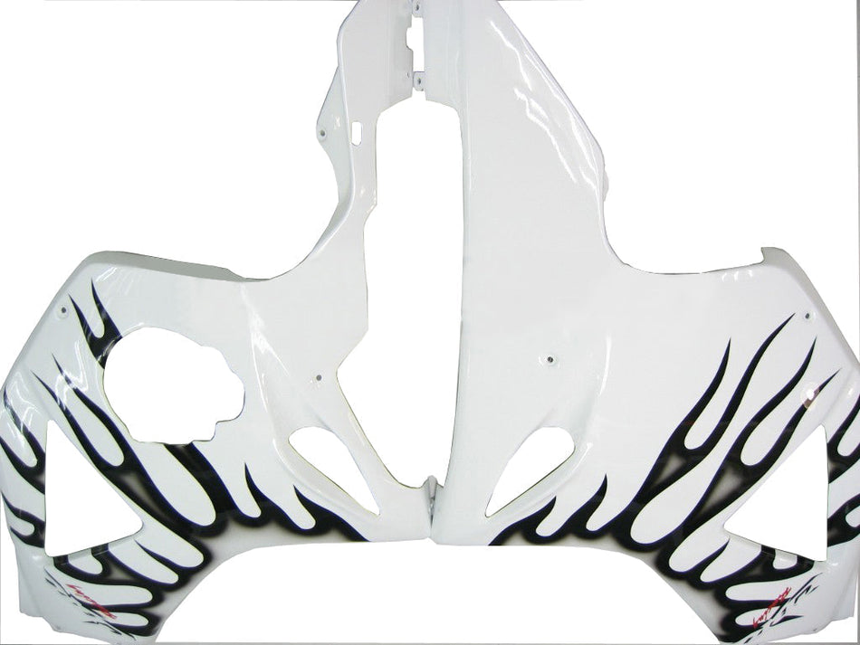 2002-2003 ホンダ CBR 954 RR ホワイト &amp; ブラック フレイム レーシング フェアリング ジェネリック